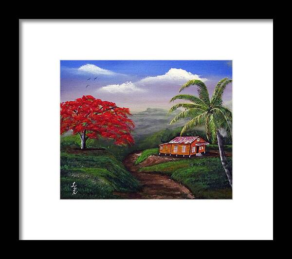 Island Framed Print featuring the painting Memories of My Island by Luis F Rodriguez