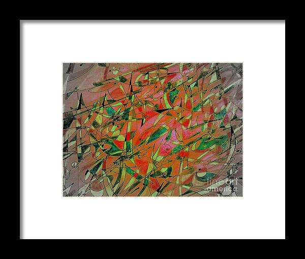 Abstract Geometric Painting Framed Print featuring the painting Memories of the Regatta  by Nancy Kane Chapman