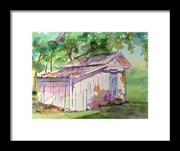 Building Framed Print featuring the painting Memory Shed by Beth Fontenot