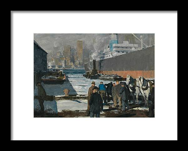 George Bellows Framed Print featuring the painting Men of the Docks, from 1912 by George Bellows
