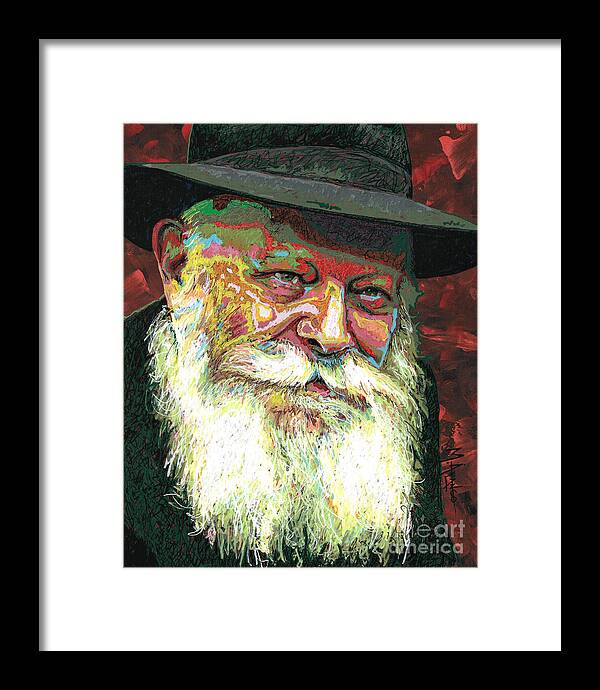 Menachem Mendel Schneerson Framed Print featuring the painting Menachem Mendel Schneerson by Maria Arango