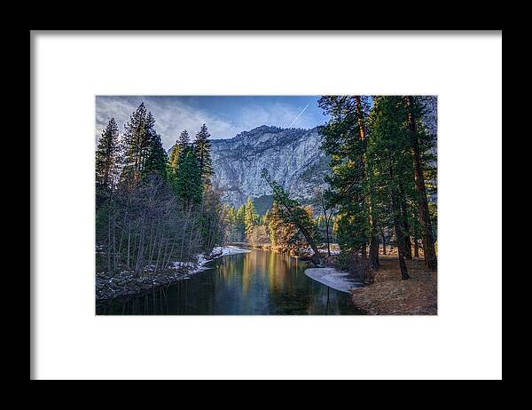Reflections On The Merced River Framed Print featuring the photograph Merced Reflection by David Dedman