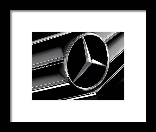 Mercedes Framed Print featuring the digital art Mercedes Badge by Douglas Pittman