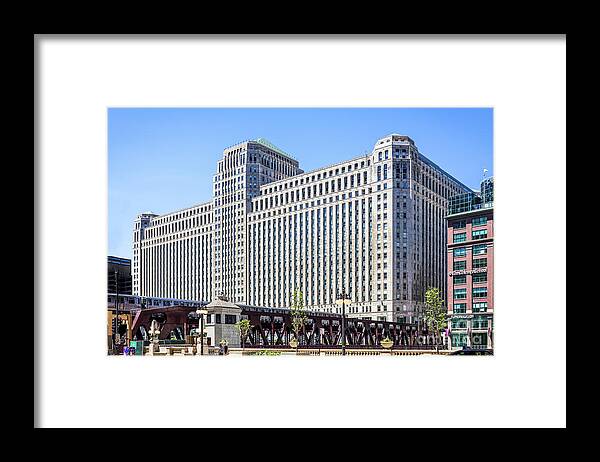 Art Framed Print featuring the photograph Merchandise Mart Overlooking the L by David Levin