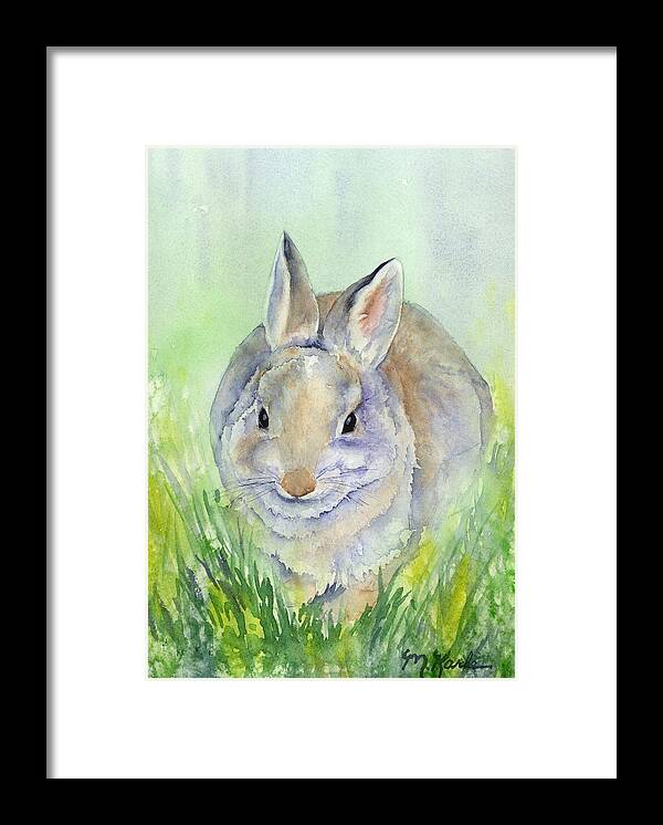 Bunny Framed Print featuring the painting Meriwether Cottontail by Marsha Karle