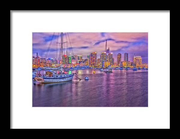 San Diego Framed Print featuring the photograph San Diego Harbor Dreamy by Joseph S Giacalone