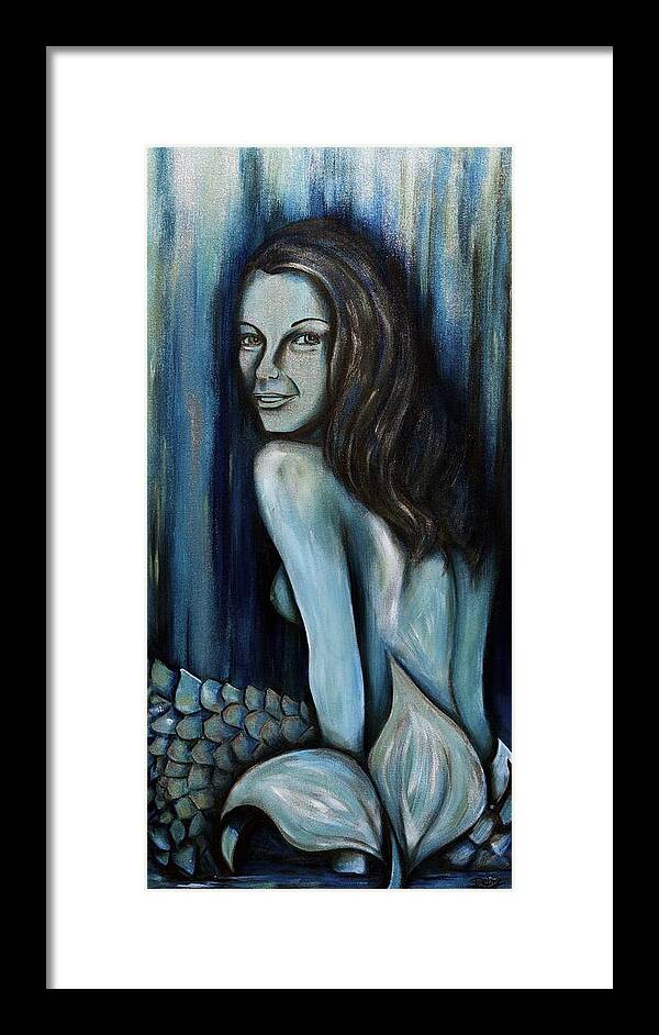 Mermaids Are Real Framed Print featuring the painting Mermaids are Real by Debi Starr
