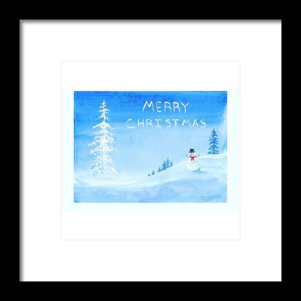 Christmas Framed Print featuring the photograph Merry #christmas Snowman Available On by Darice Machel McGuire