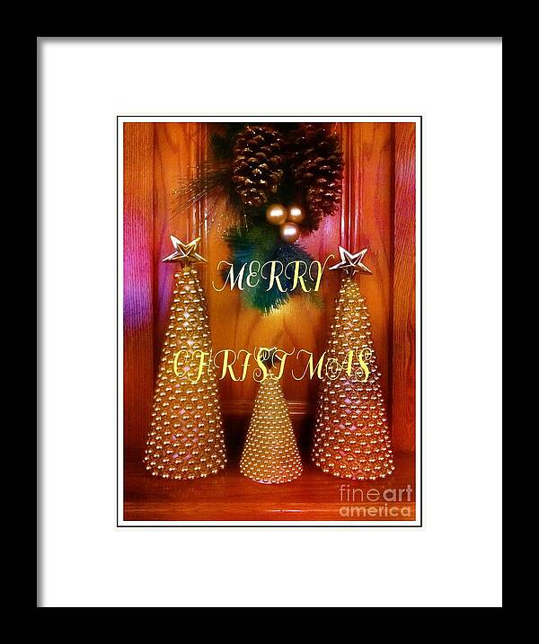Merry Christmas Trees Colorful Framed Print featuring the photograph Merry Christmas Trees Colorful by Barbara A Griffin