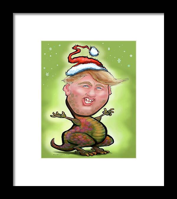 Merry Framed Print featuring the digital art Merry Trumpy Christmas by Kevin Middleton