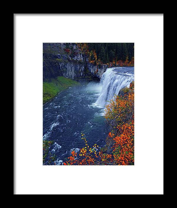 Mesa Falls Framed Print featuring the photograph Mesa Falls in the Fall by Raymond Salani III