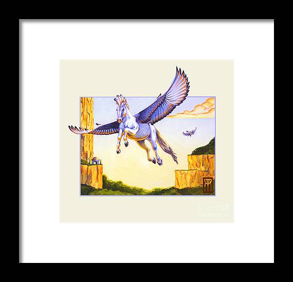 Pegasus Framed Print featuring the digital art Mesa Pegasus by Melissa A Benson