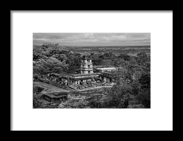 Palenque Framed Print featuring the photograph Mesoamerican Plaza at Palenque by Jurgen Lorenzen