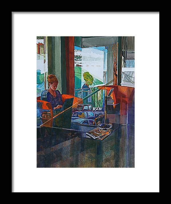 Figure Framed Print featuring the painting Message from Ushuaia by Carolyn Epperly