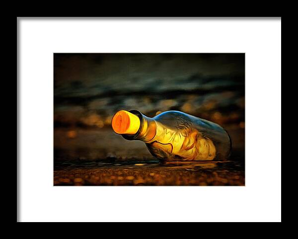 Message In A Bottle Framed Print featuring the painting Message in a bottle by Harry Warrick