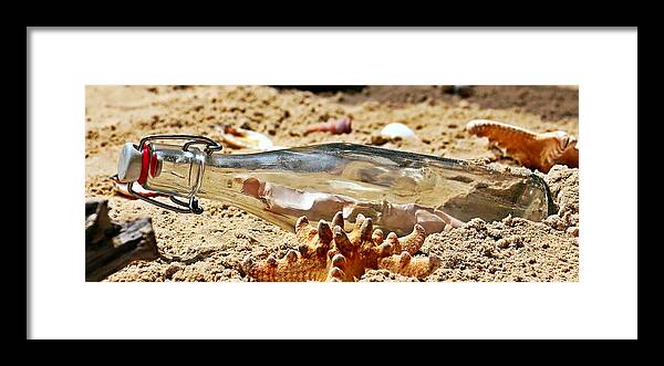 Print Framed Print featuring the photograph Message in a Bottle by Silvia and Frank