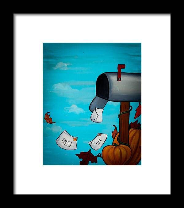 Halloween Framed Print featuring the painting Messages Of Fall by Marisela Mungia