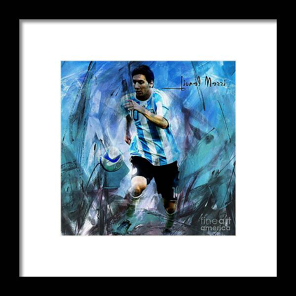  Framed Print featuring the painting Messi 98iu by Gull G