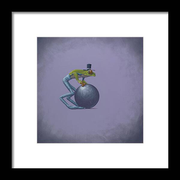 Pushing Pulling Weight Framed Print featuring the painting Metal Ball by Jasper Oostland