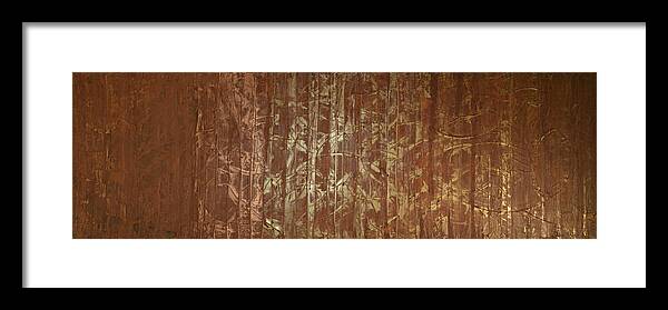 Bamboo Framed Print featuring the painting Metallic Bamboo by Linda Bailey