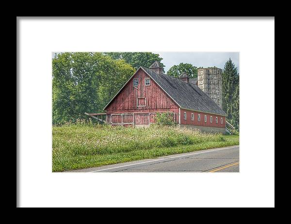 Barn Framed Print featuring the photograph 0029 - Metamora Red I by Sheryl L Sutter