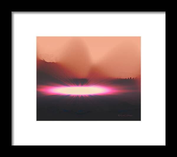 Abstract Framed Print featuring the digital art Meteor Strike by Kae Cheatham