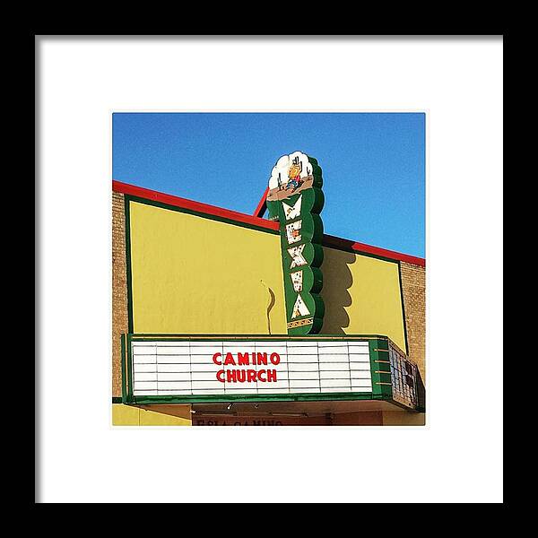 Theater Framed Print featuring the photograph Mexia #theater #marquee #sign #signporn by Alexis Fleisig