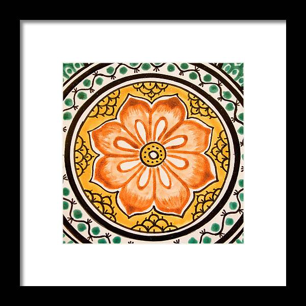 Tile Framed Print featuring the photograph Mexican Tile Detail by Carol Leigh