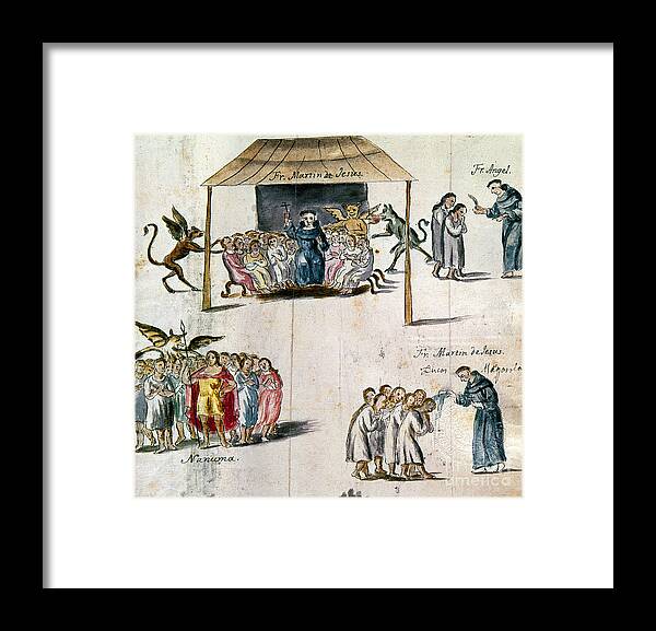 1750 Framed Print featuring the photograph Mexico: Missionaries by Granger