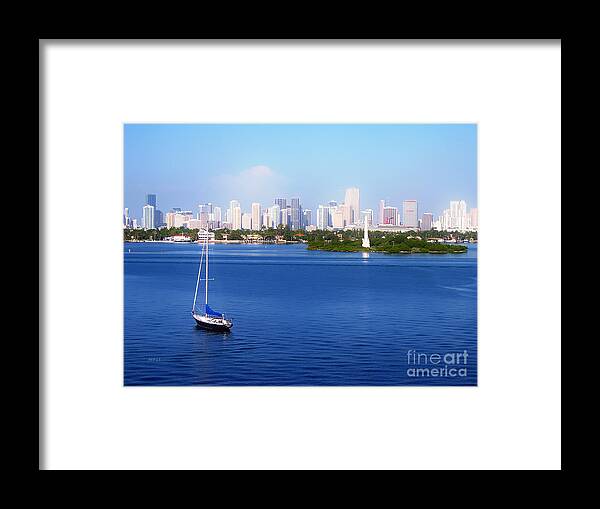 Florida Framed Print featuring the photograph Miami Florida Skyline by Phil Perkins