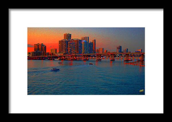 Sunset Framed Print featuring the photograph Miami - Sunset by CHAZ Daugherty