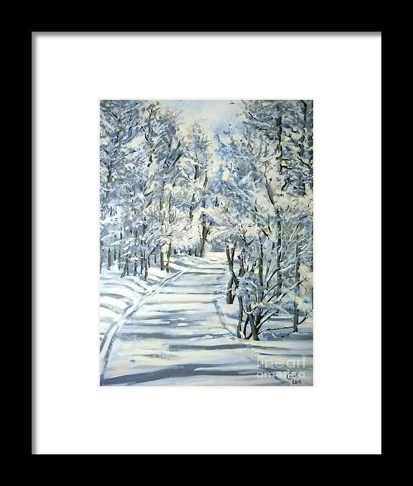 Micas Mile Framed Print featuring the painting Micas Mile- Sundance Nordic Center by Cami Lee