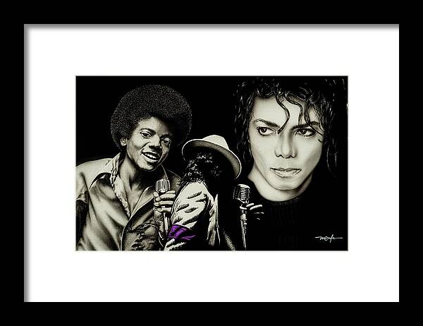 Mj Framed Print featuring the painting Michael Jackson - The Man In The Mirror by Dan Menta