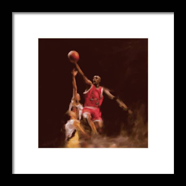 Chicago Framed Print featuring the painting Michael Jordan 548 2 by Mawra Tahreem