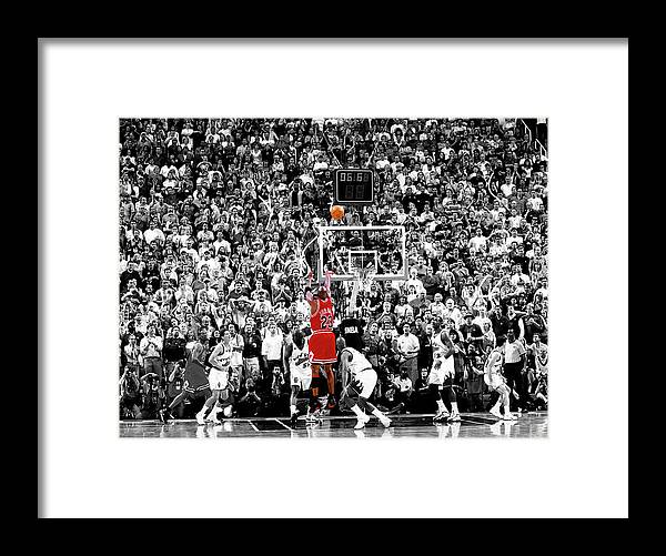 #faatoppicks Framed Print featuring the photograph Michael Jordan Chicago Bulls A Shot for the Ages by Elite Editions