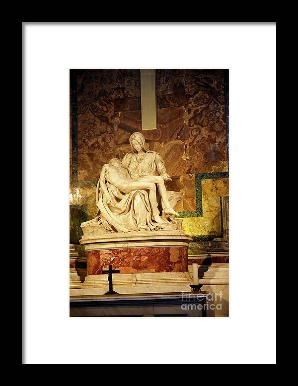 Michelangelo Masterpiece Of A Mother's Love Framed Print featuring the photograph Michelangelo Masterpiece of a mother's love by Brenda Kean