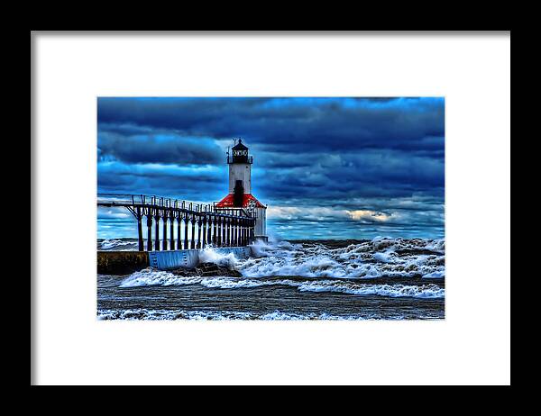 Lighthouse Framed Print featuring the photograph Michigan City Lighthouse by Scott Wood