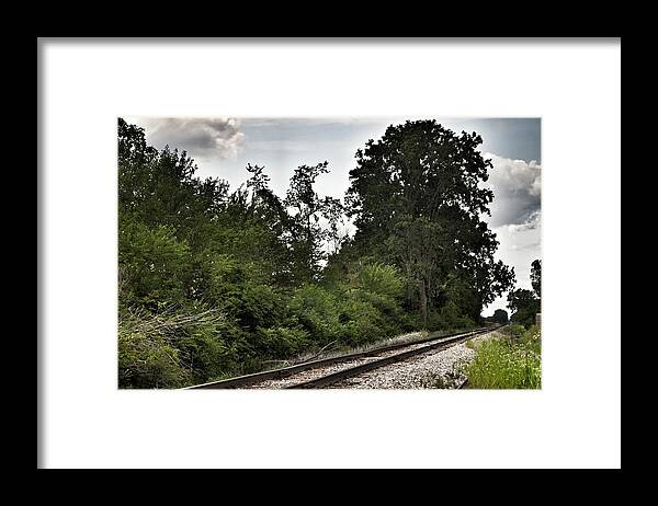 Railroad Framed Print featuring the photograph 2003 - Michigan Rails I by Sheryl L Sutter