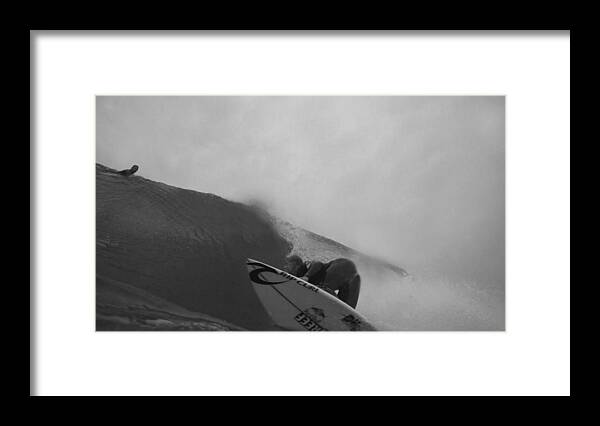 Mick Fanning Framed Print featuring the photograph Mick Fanning Takes Aim. by Julian Wicksteed
