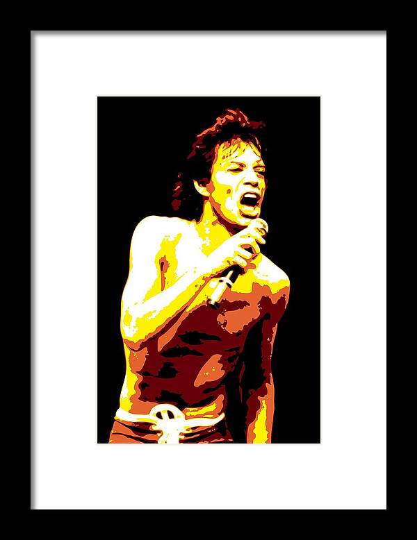 Mick Jagger Framed Print featuring the digital art Mick Jagger by DB Artist