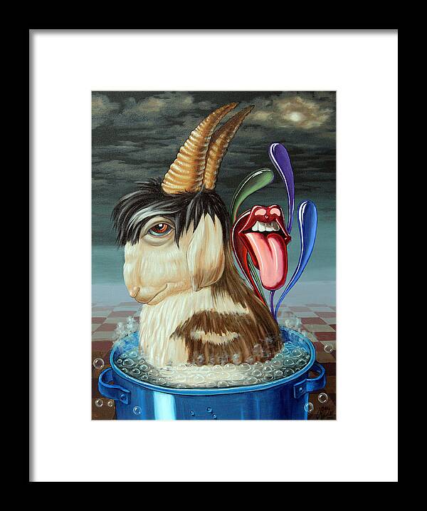 Mick Jagger Framed Print featuring the painting Mick Jaggers Soup by Victor Molev
