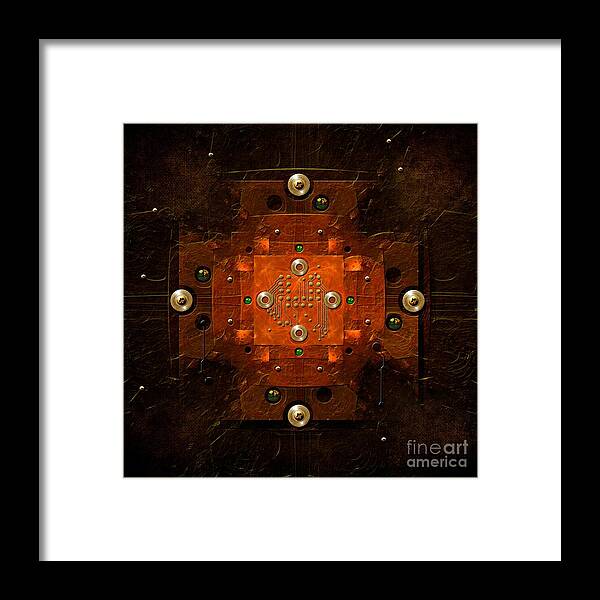 Mandala Framed Print featuring the digital art Microchip Mandala by Alexa Szlavics