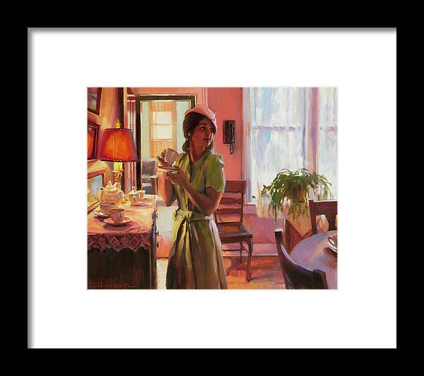 Nostalgia Framed Print featuring the painting Midday Tea by Steve Henderson