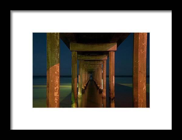 Brighton Framed Print featuring the photograph Midnight at Brighton Jetty by Andrew Dickman