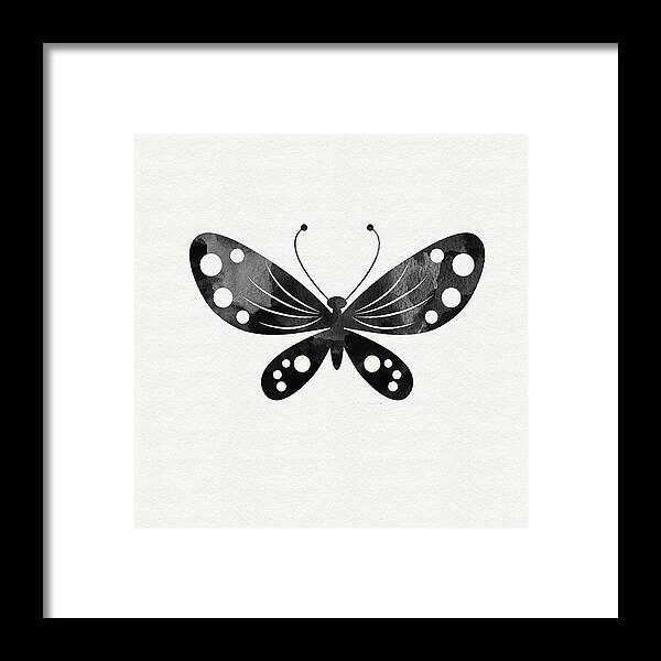 Butterfly Framed Print featuring the painting Midnight Butterfly 3- Art by Linda Woods by Linda Woods