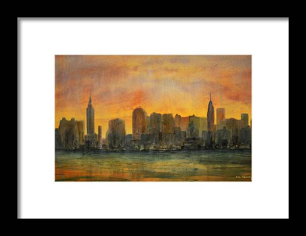 Queens Framed Print featuring the painting Midtown Morning by Ken Figurski