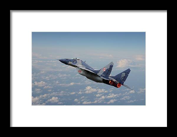 Aircraft Framed Print featuring the digital art Mig 29 - Polish Fulcrum Dedication by Pat Speirs