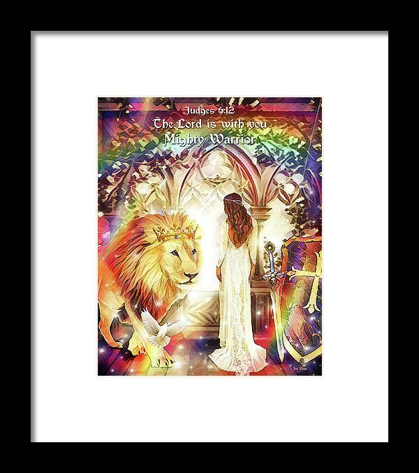 Jennifer Page Framed Print featuring the digital art Mighty Warrior by Jennifer Page