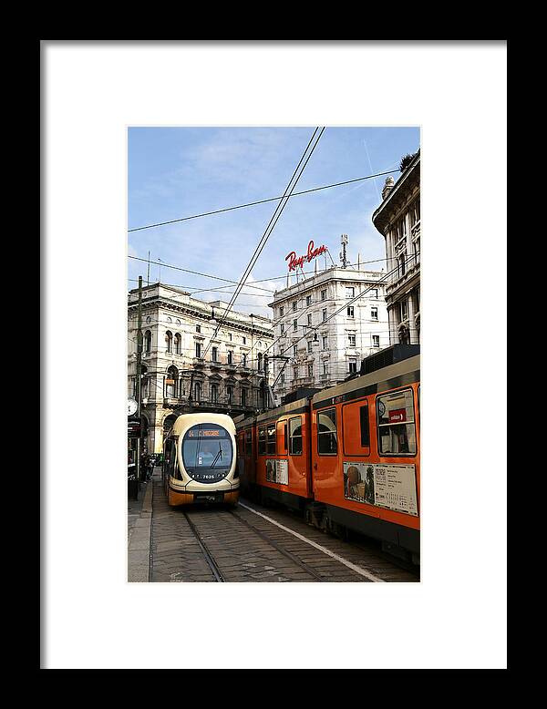 Milan Framed Print featuring the photograph Milan Trolley 4 by Andrew Fare