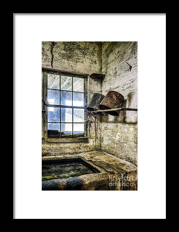 Andrew Wyeth Framed Print featuring the photograph Milking Room by John Greim